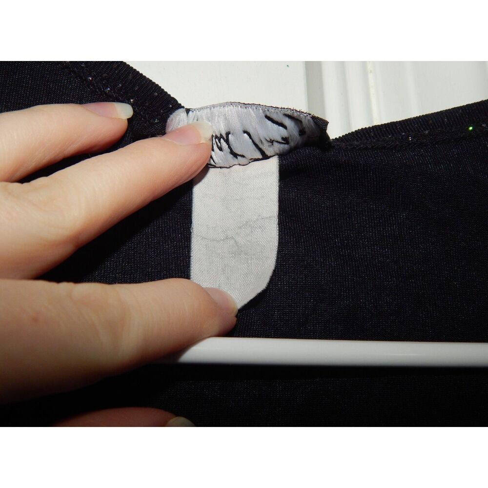 ALL THAT JAZZ girls medium 7/8 stretchy black rhinestone pullover t-shirt cover - Picture 3 of 6